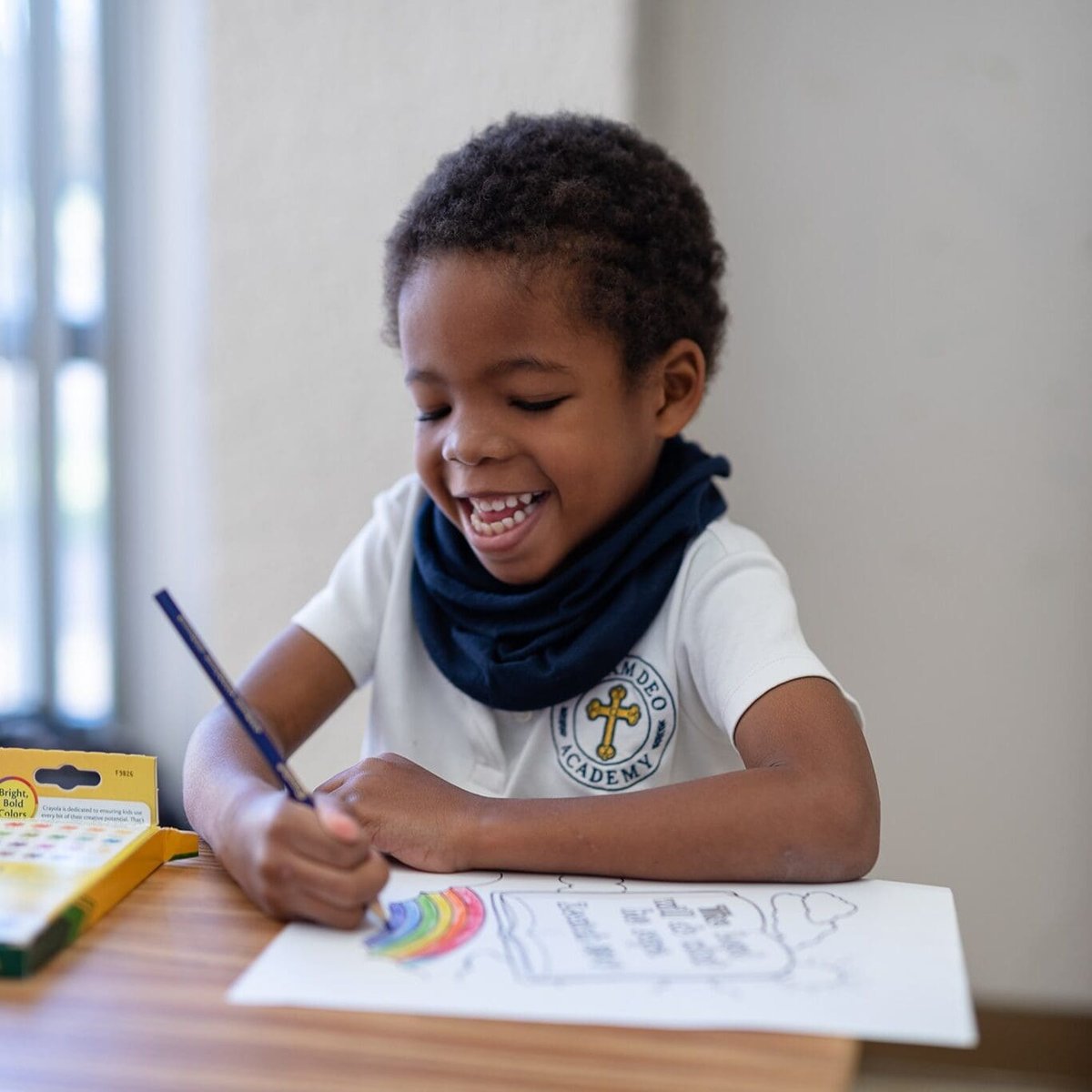 A Coram Deo Academy student reading in the classroom